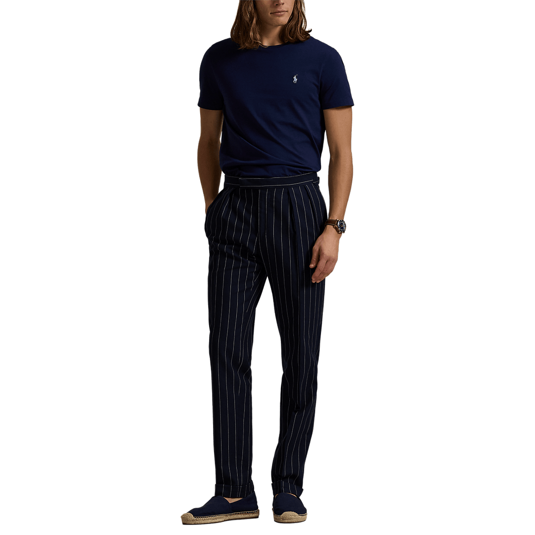 POLO RALPH LAUREN - T-shirt col rond jersey coupe ajustée Bleu marine - Lothaire