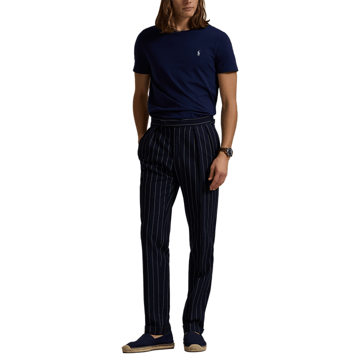 POLO RALPH LAUREN - T-shirt col rond jersey coupe ajustée Bleu marine - Lothaire