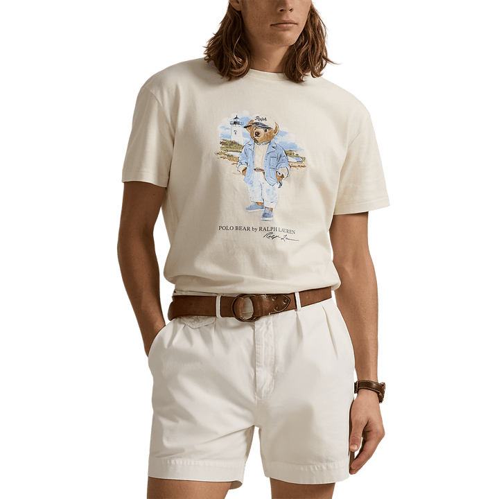 POLO RALPH LAUREN - T-shirt Polo Bear Custom Slim Fit jersey Beige - Lothaire