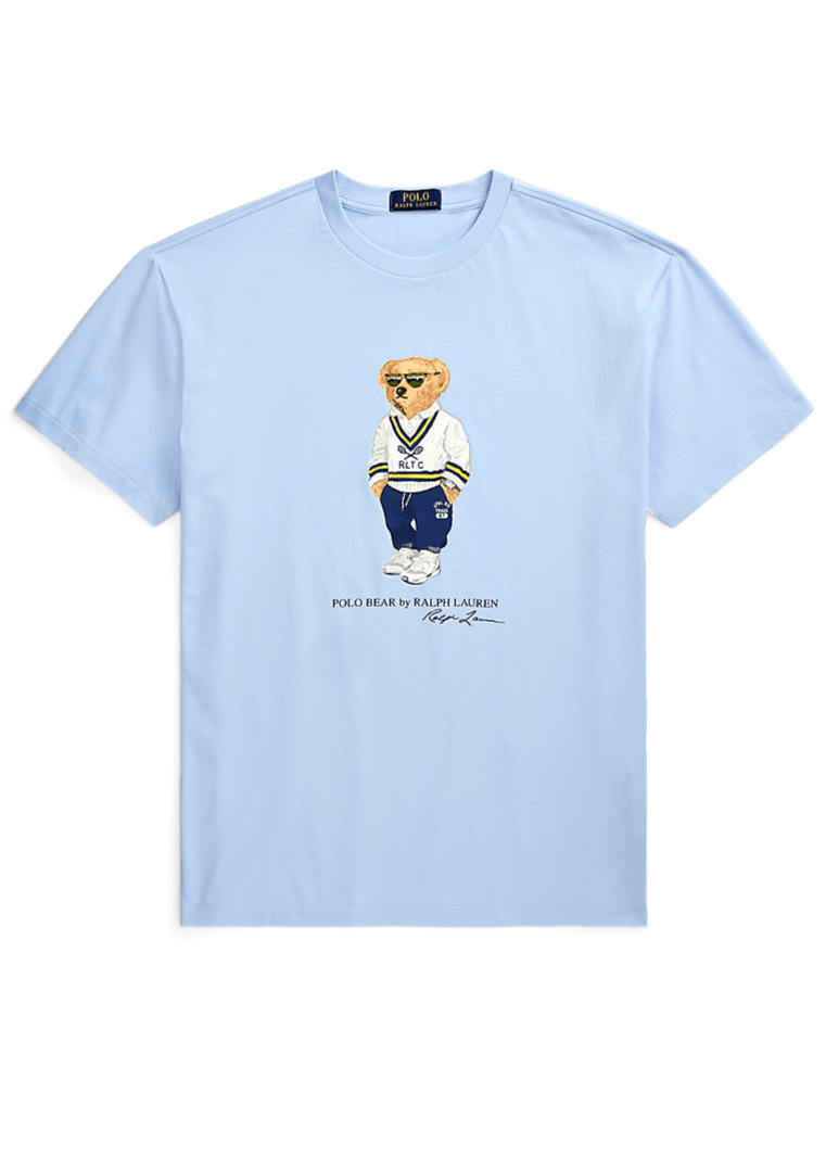 POLO RALPH LAUREN - T-shirt Polo Bear Custom Slim Fit jersey Bleu ciel - Lothaire