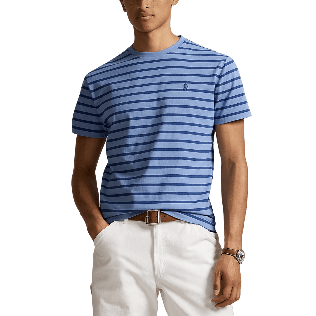 POLO RALPH LAUREN - T-shirt rayé ajusté en jersey Bleu - Lothaire