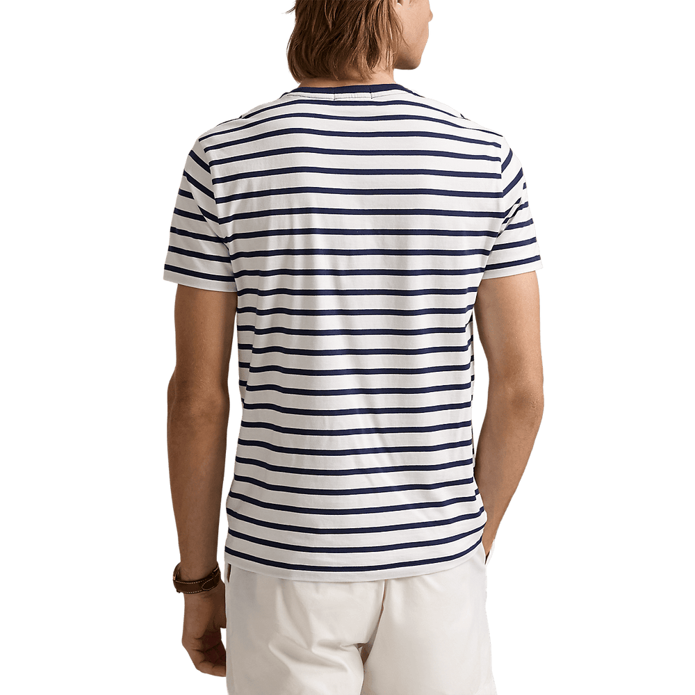 POLO RALPH LAUREN - T-shirt rayé ajusté en jersey Bleu et blanc - Lothaire