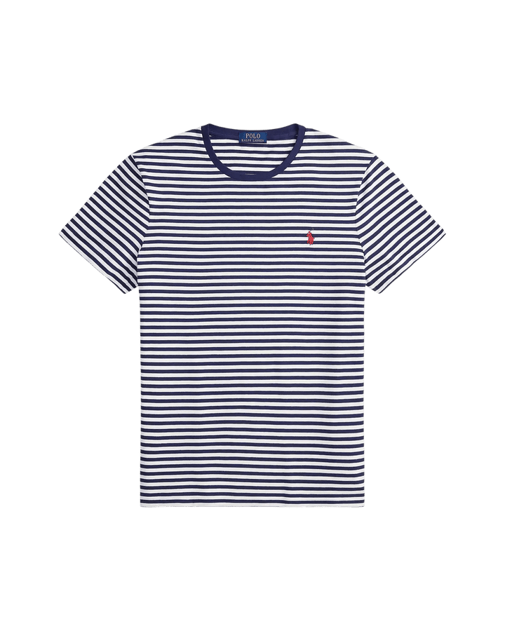 POLO RALPH LAUREN - T-shirt rayé en jersey Custom Slim Fit Marine Newport / Blanc - Lothaire