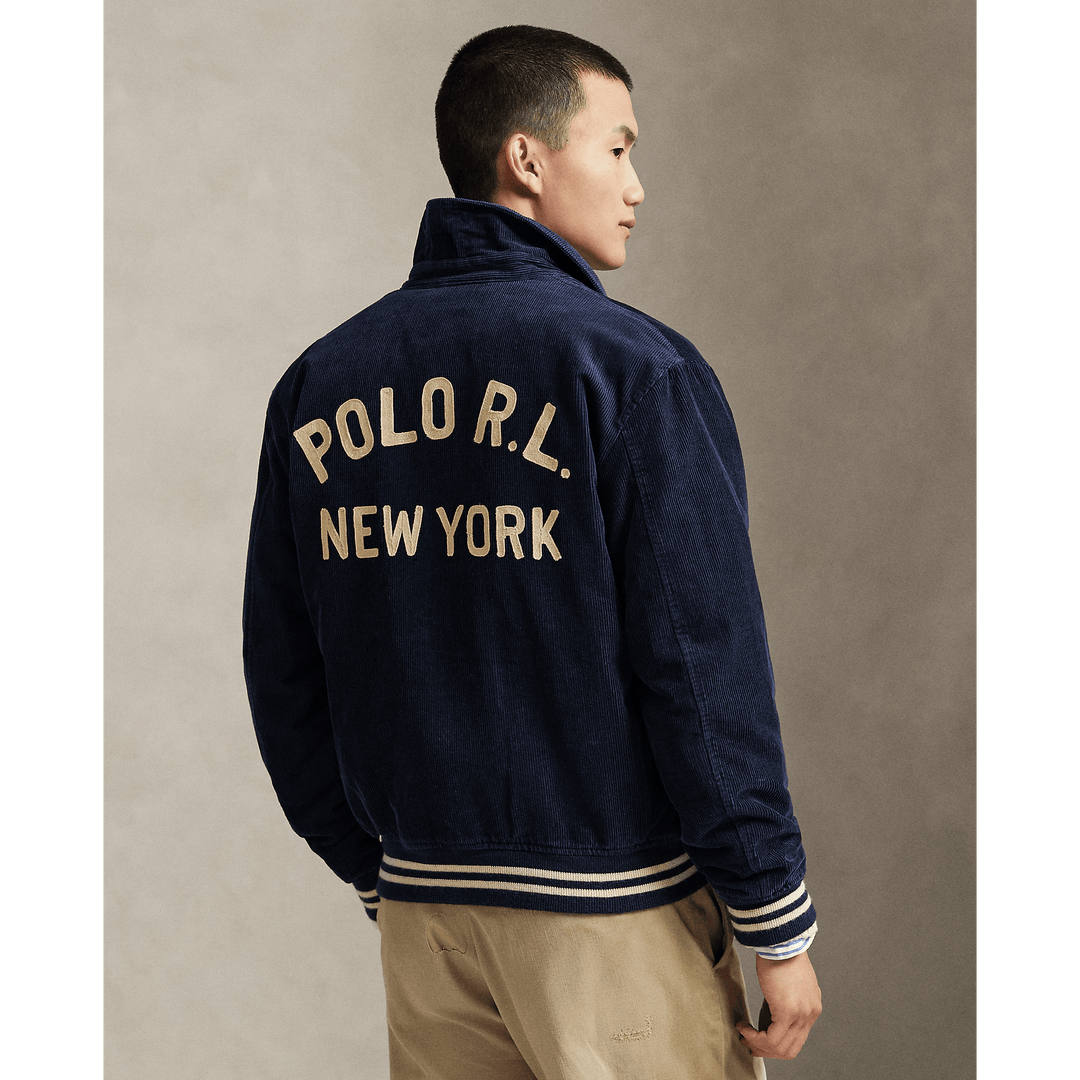 POLO RALPH LAUREN - Veste à lettre en velours côtelé Marine aviateur - Lothaire