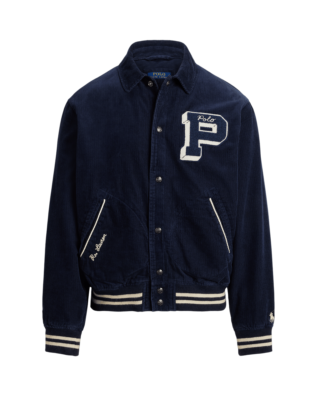 POLO RALPH LAUREN - Veste à lettre en velours côtelé Marine aviateur - Lothaire