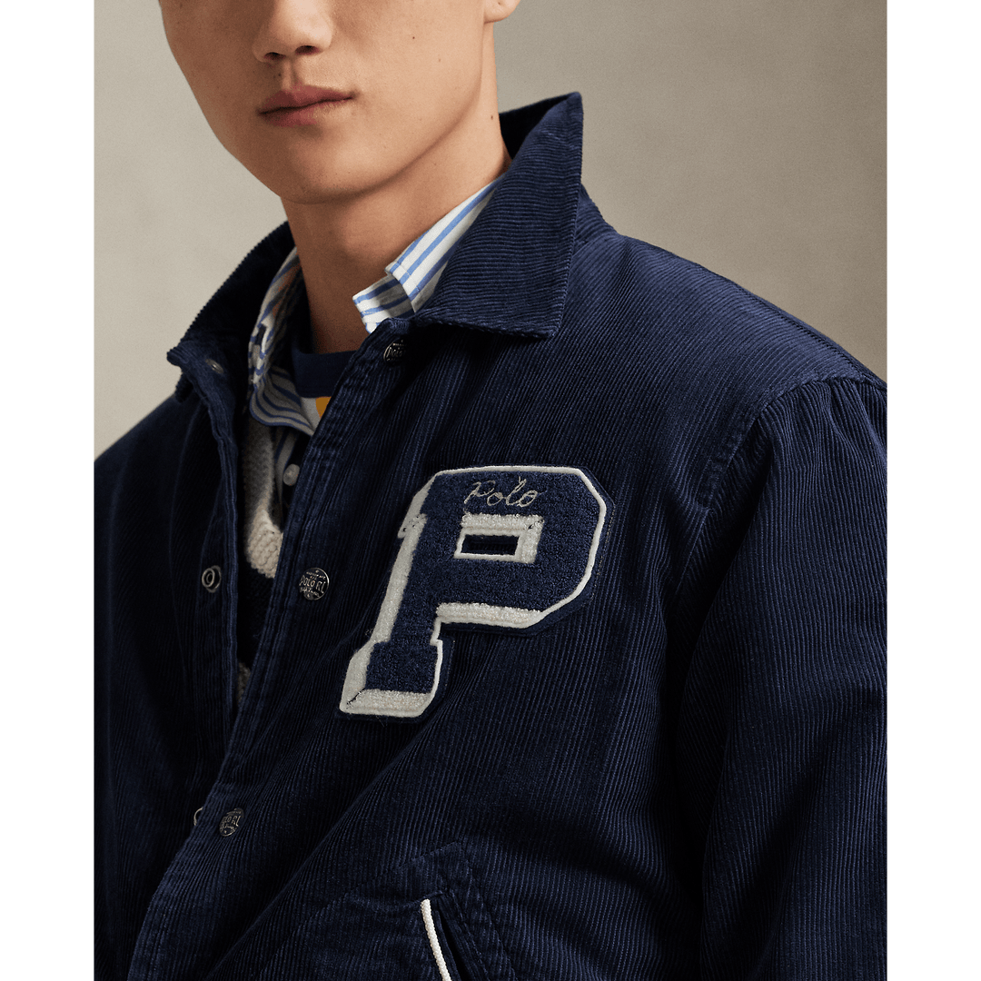 POLO RALPH LAUREN - Veste à lettre en velours côtelé Marine aviateur - Lothaire