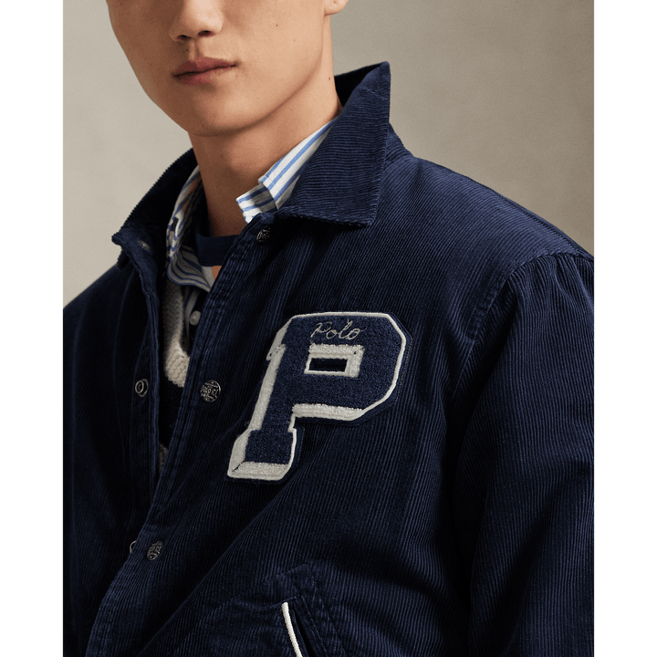 POLO RALPH LAUREN - Veste à lettre en velours côtelé Marine aviateur - Lothaire