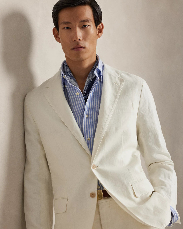 POLO RALPH LAUREN - Veste costume Polo Soft Modern Fit lin Blanc crème - Lothaire