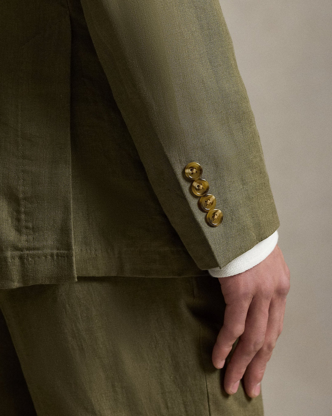 POLO RALPH LAUREN - Veste costume Polo Soft Modern Fit lin Vert Olive - Lothaire