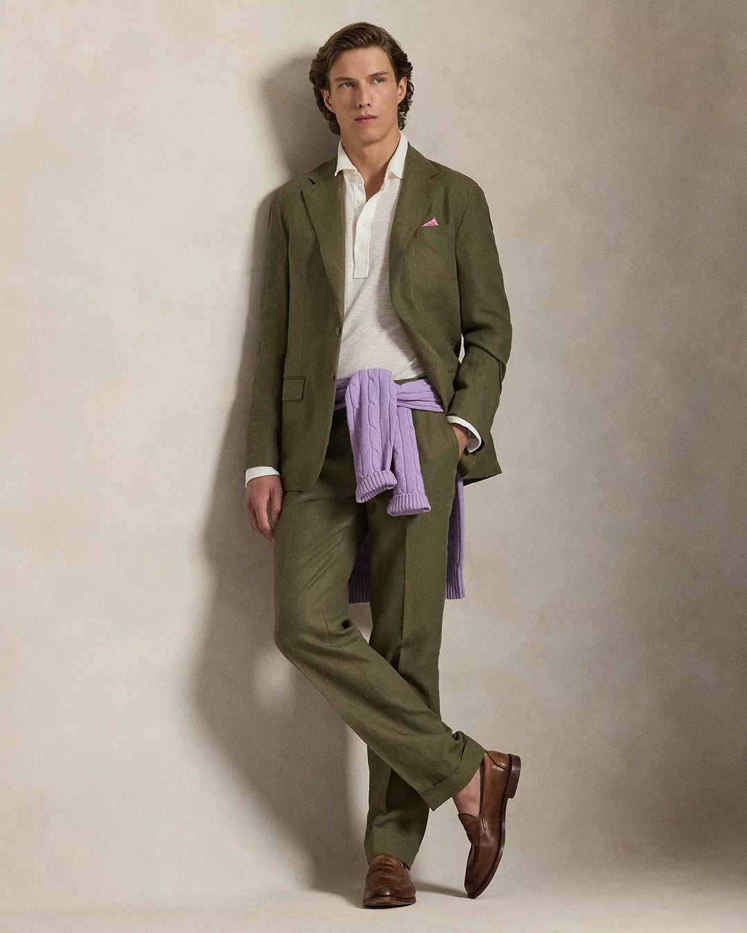 POLO RALPH LAUREN - Veste costume Polo Soft Modern Fit lin Vert Olive - Lothaire