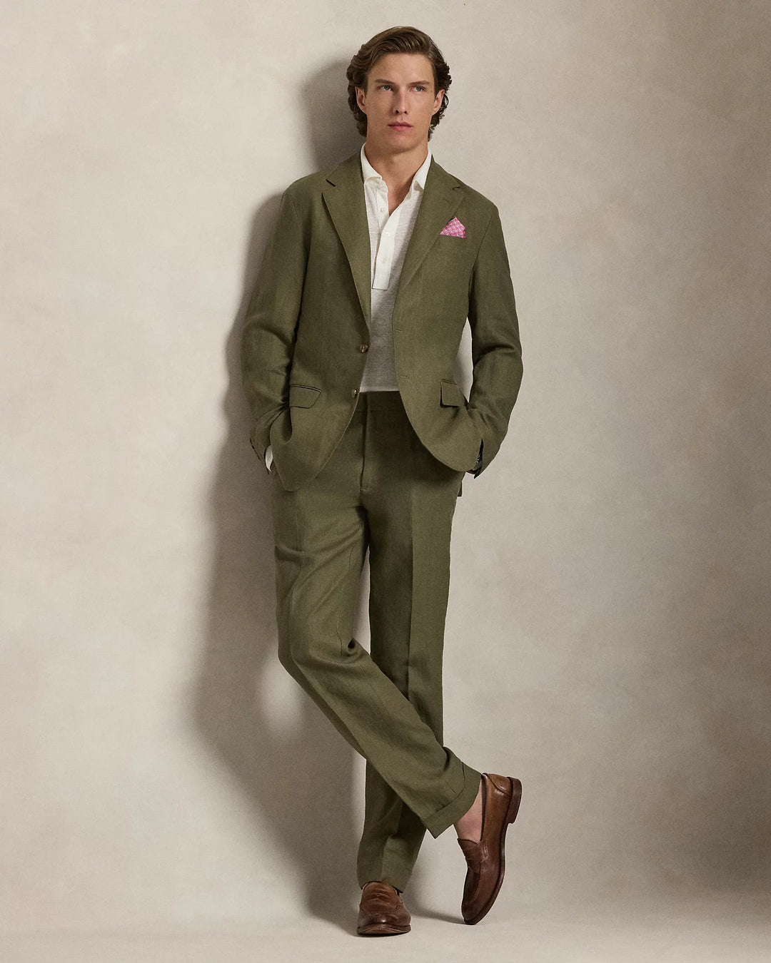 POLO RALPH LAUREN - Veste costume Polo Soft Modern Fit lin Vert Olive - Lothaire