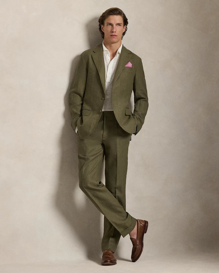 POLO RALPH LAUREN - Veste costume Polo Soft Modern Fit lin Vert Olive - Lothaire