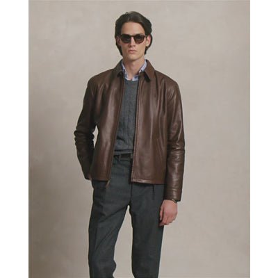 POLO RALPH LAUREN - Veste Coupe-Vent en Cuir Marron - Lothaire
