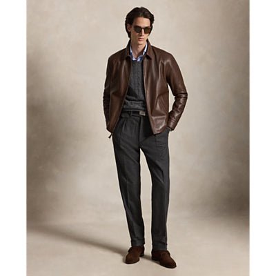 POLO RALPH LAUREN - Veste Coupe-Vent en Cuir Marron - Lothaire
