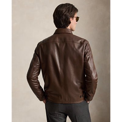 POLO RALPH LAUREN - Veste Coupe-Vent en Cuir Marron - Lothaire