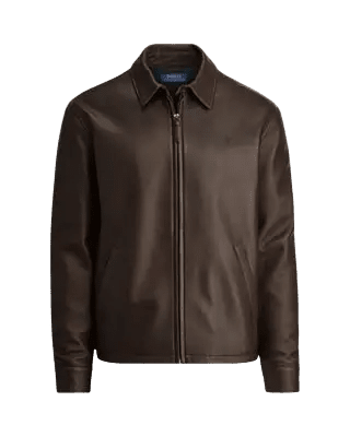POLO RALPH LAUREN - Veste Coupe-Vent en Cuir Marron - Lothaire