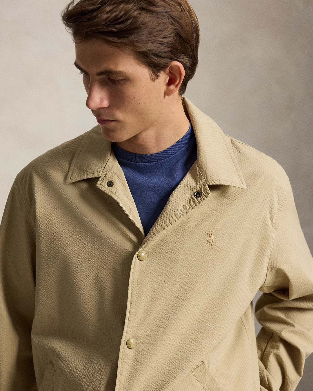 POLO RALPH LAUREN - Veste de coach en seersucker Kaki - Lothaire