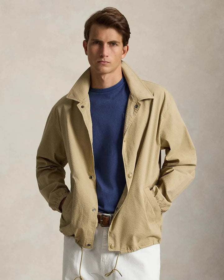 POLO RALPH LAUREN - Veste de coach en seersucker Kaki - Lothaire