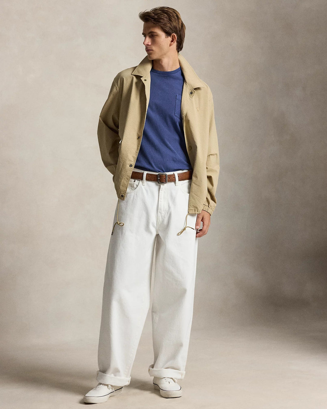POLO RALPH LAUREN - Veste de coach en seersucker Kaki - Lothaire