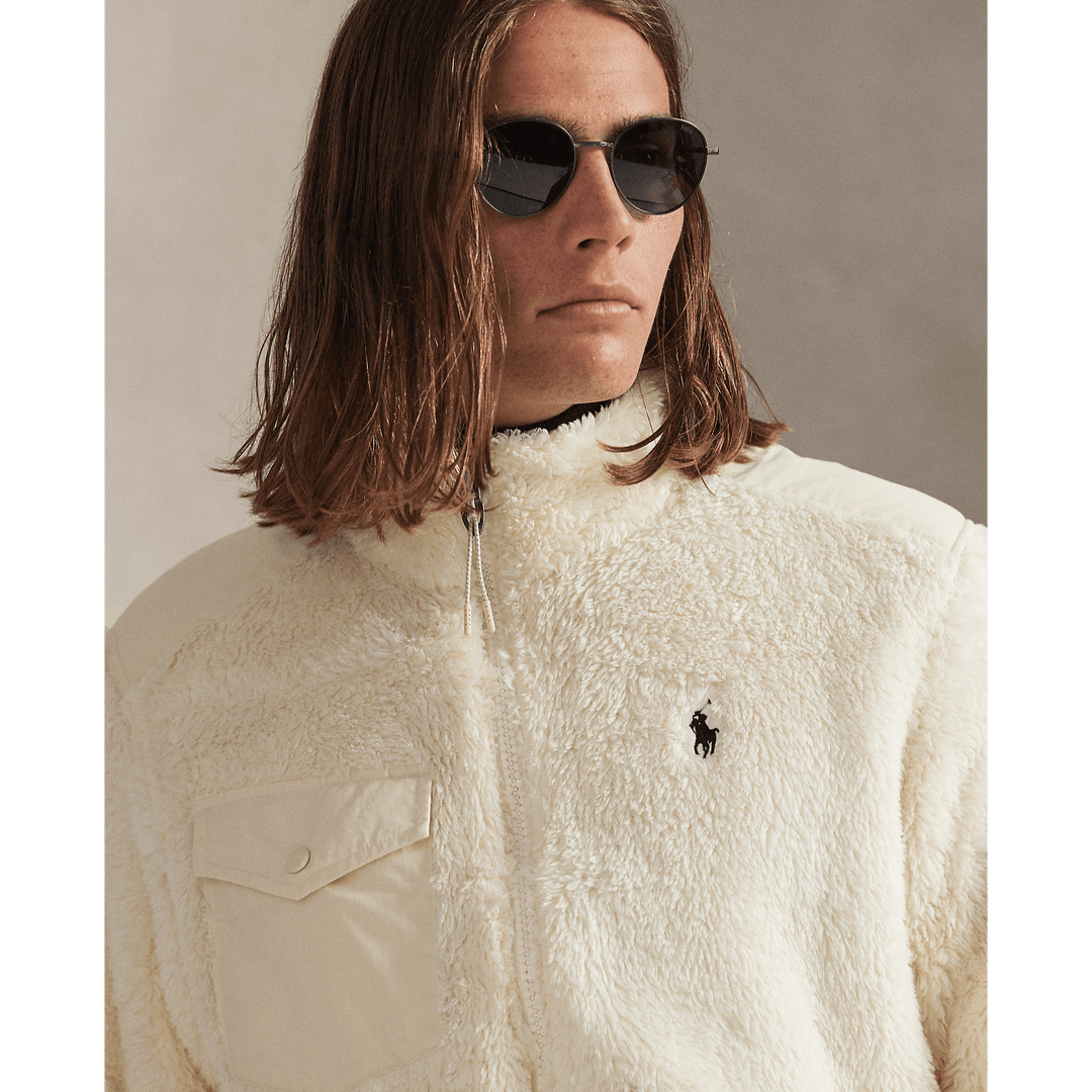 POLO RALPH LAUREN - Veste polaire à poils bouclés Crème - Lothaire