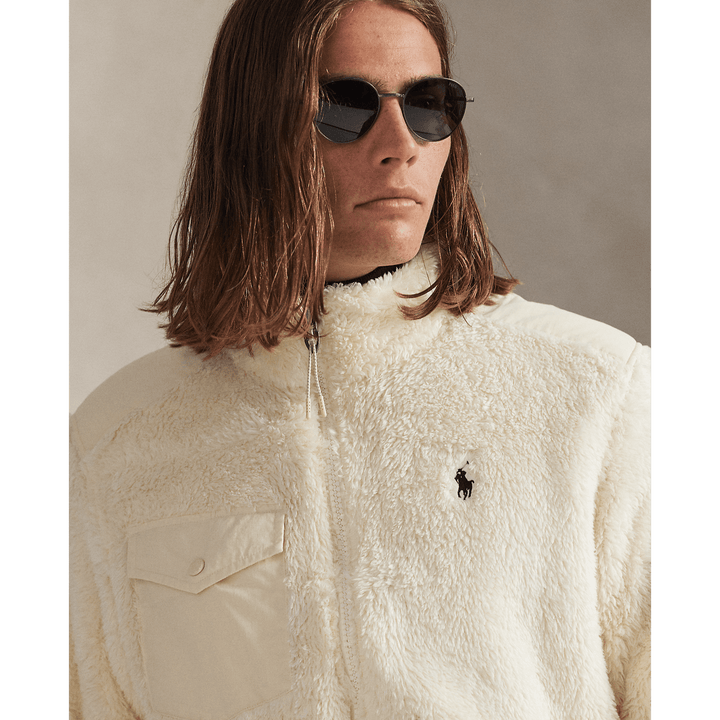 POLO RALPH LAUREN - Veste polaire à poils bouclés Crème - Lothaire