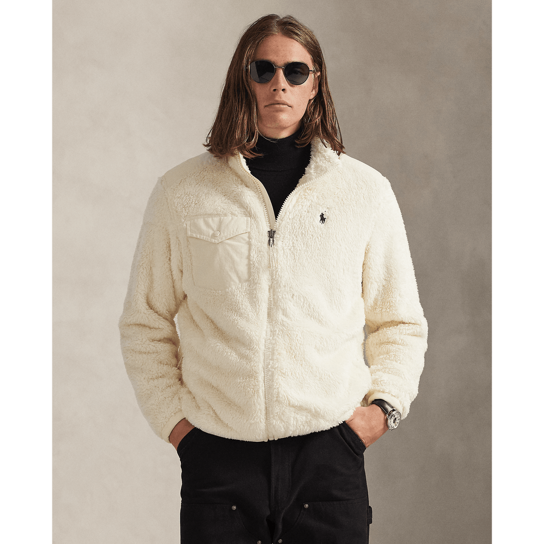 POLO RALPH LAUREN - Veste polaire à poils bouclés Crème - Lothaire