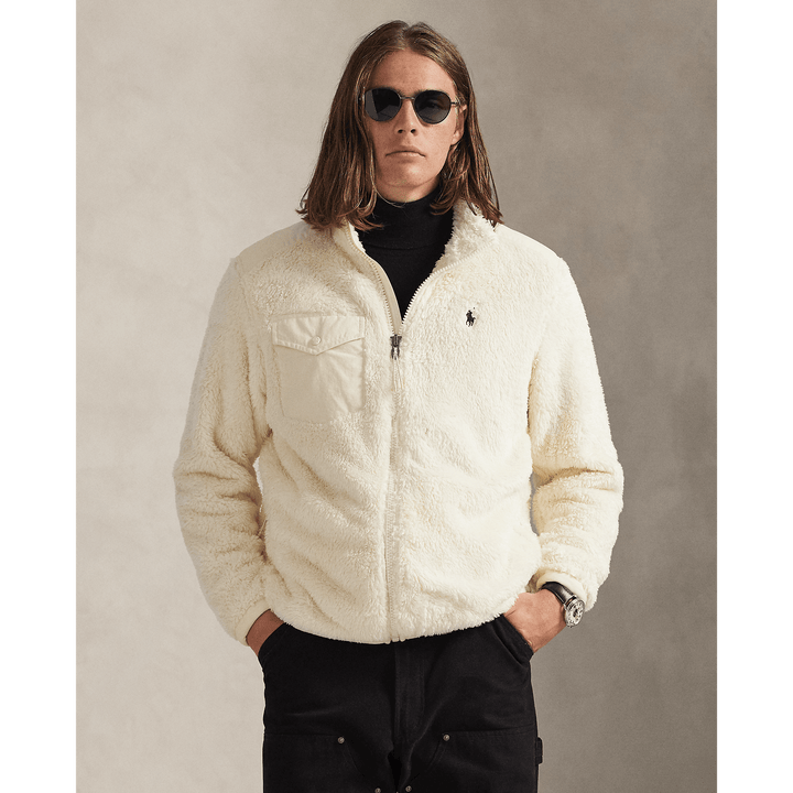 POLO RALPH LAUREN - Veste polaire à poils bouclés Crème - Lothaire