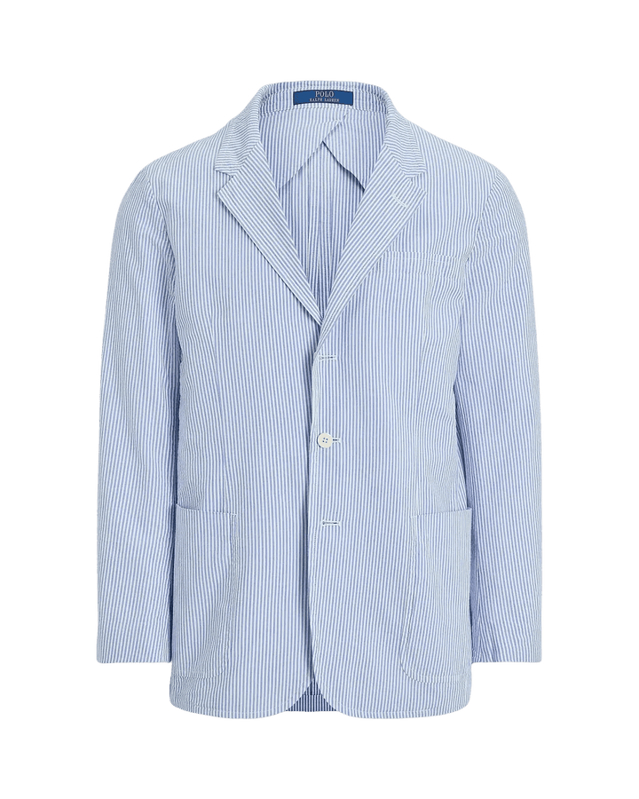 POLO RALPH LAUREN - Veste Polo Soft Modern Fit en seersucker Bleu vif et Blanc - Lothaire