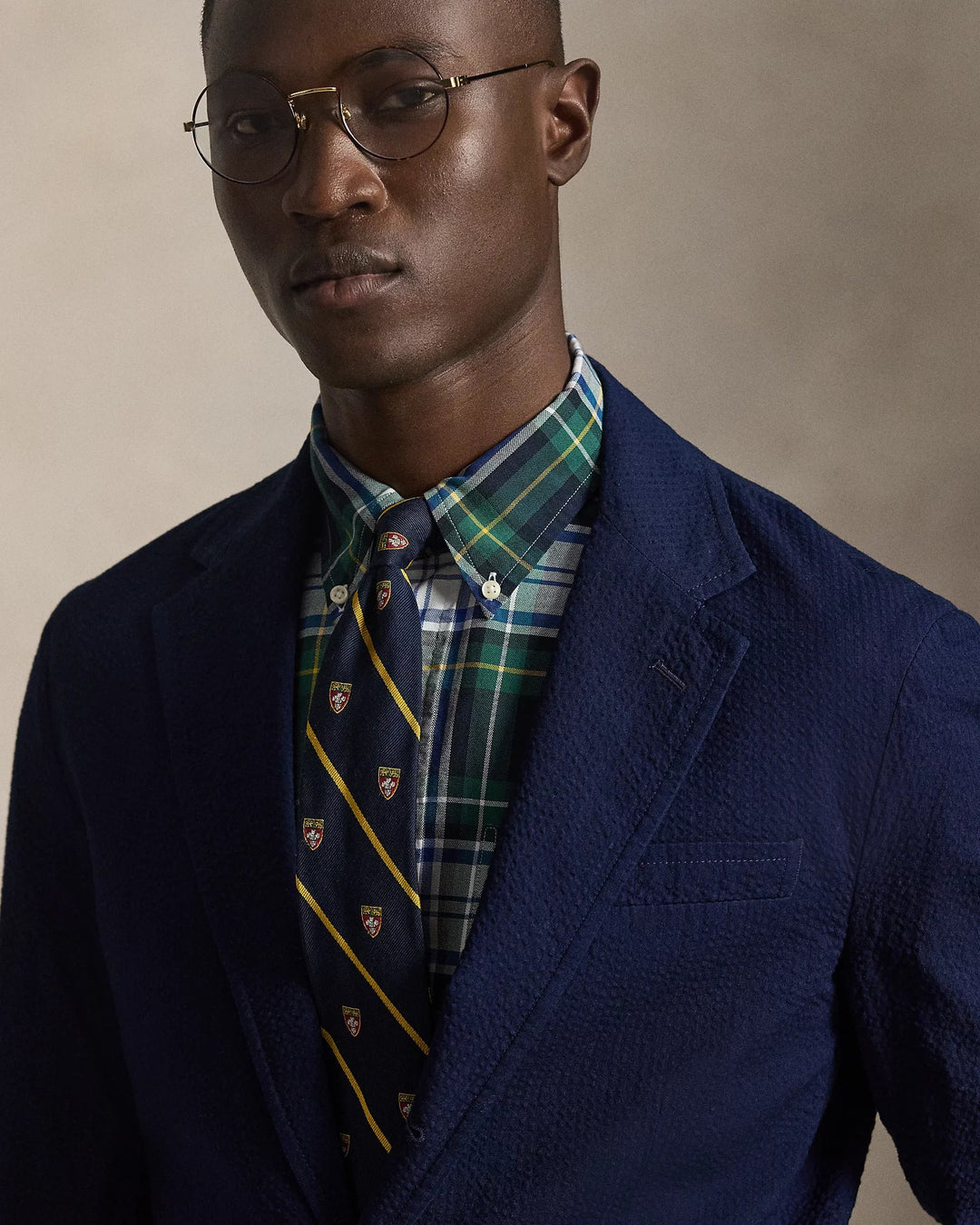 POLO RALPH LAUREN - Veste Polo Soft Modern Fit en seersucker Indigo - Lothaire