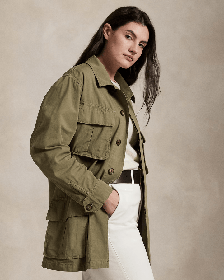 POLO RALPH LAUREN - Veste utilitaire en toile de coton Vert olive - Lothaire