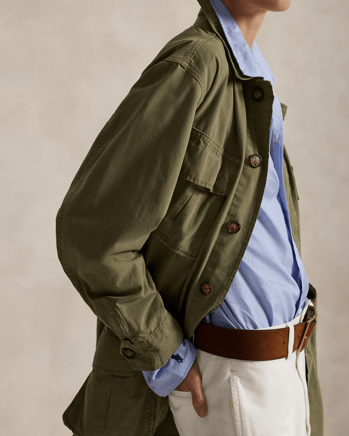 POLO RALPH LAUREN - Veste utilitaire en toile de coton Vert olive - Lothaire