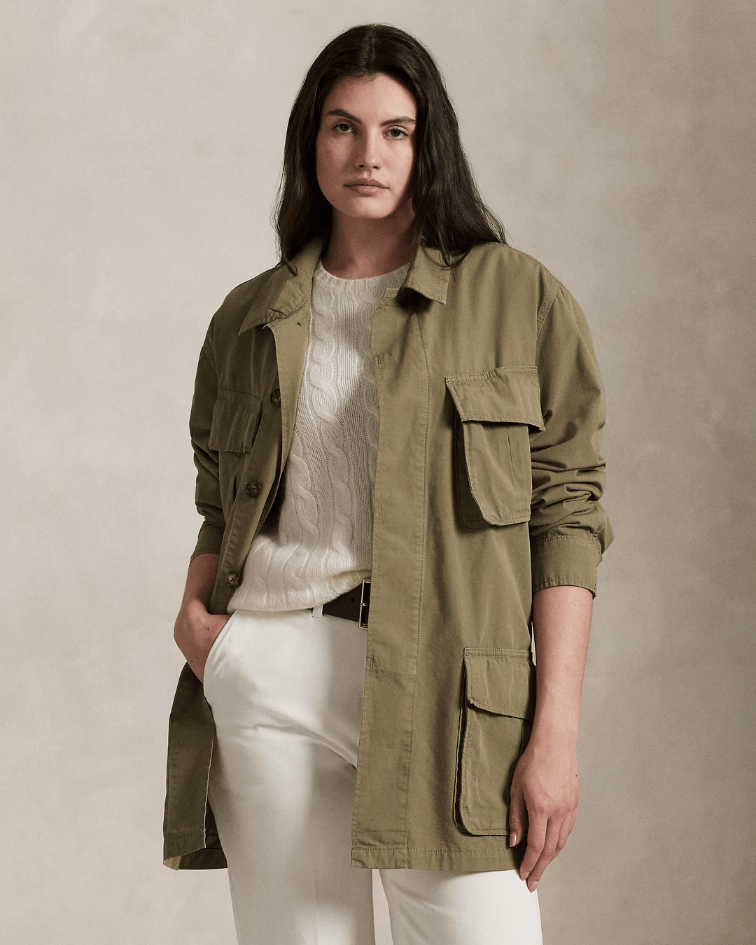 POLO RALPH LAUREN - Veste utilitaire en toile de coton Vert olive - Lothaire