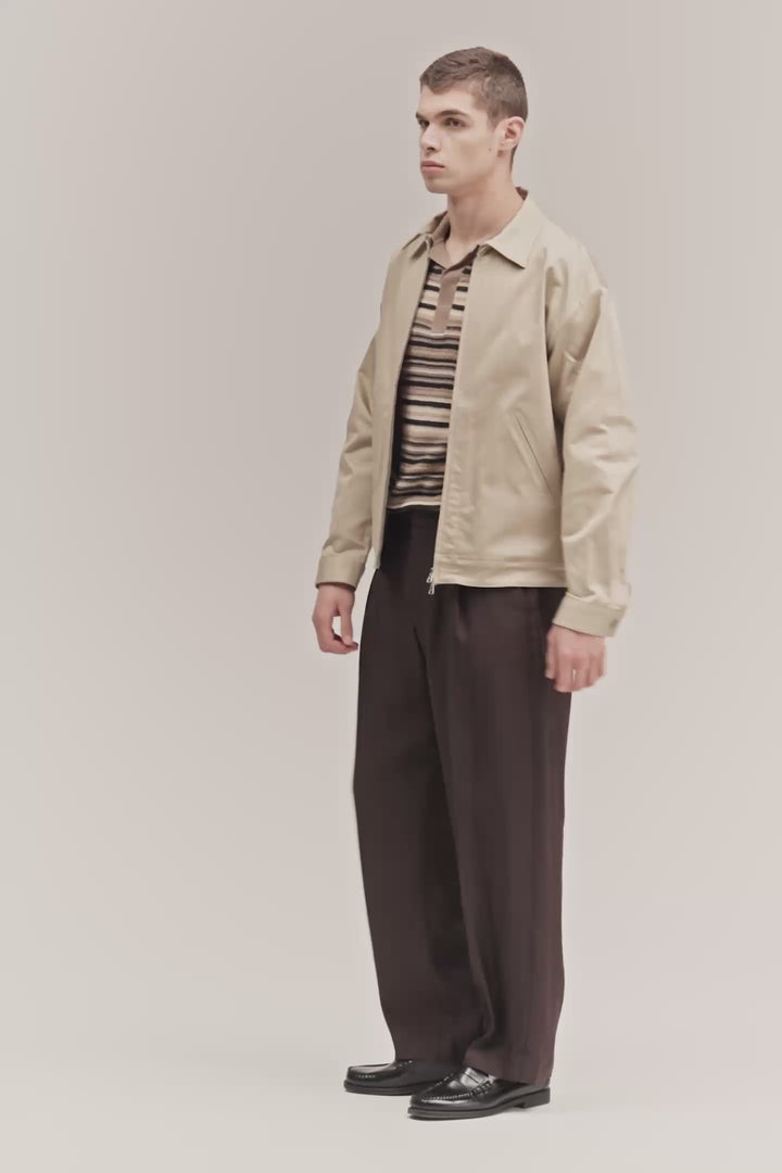 NN. 07 - Kay Pantalon en lin mélangé à coupe décontractée Marron profond