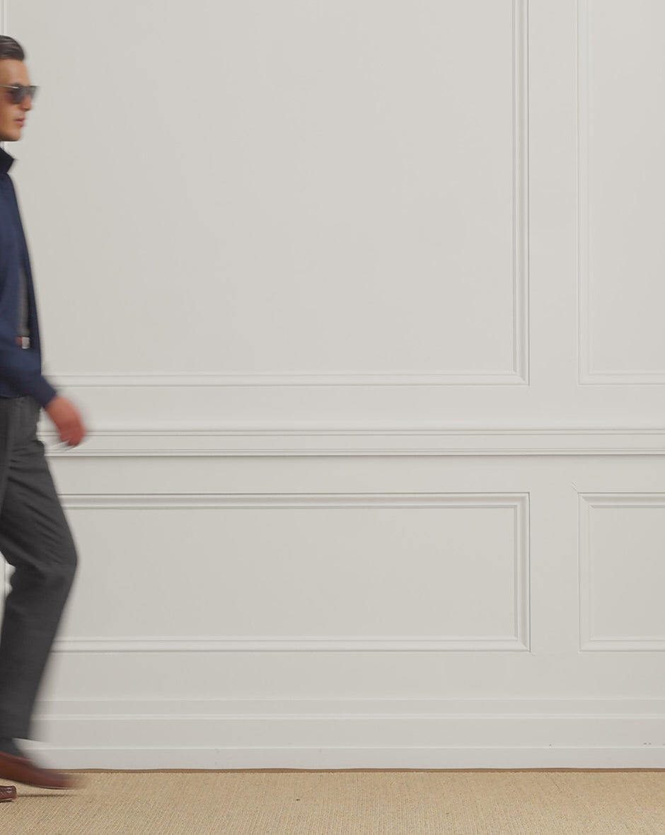 POLO RALPH LAUREN - Pull en cachemire Birdseye Gris foncé chiné