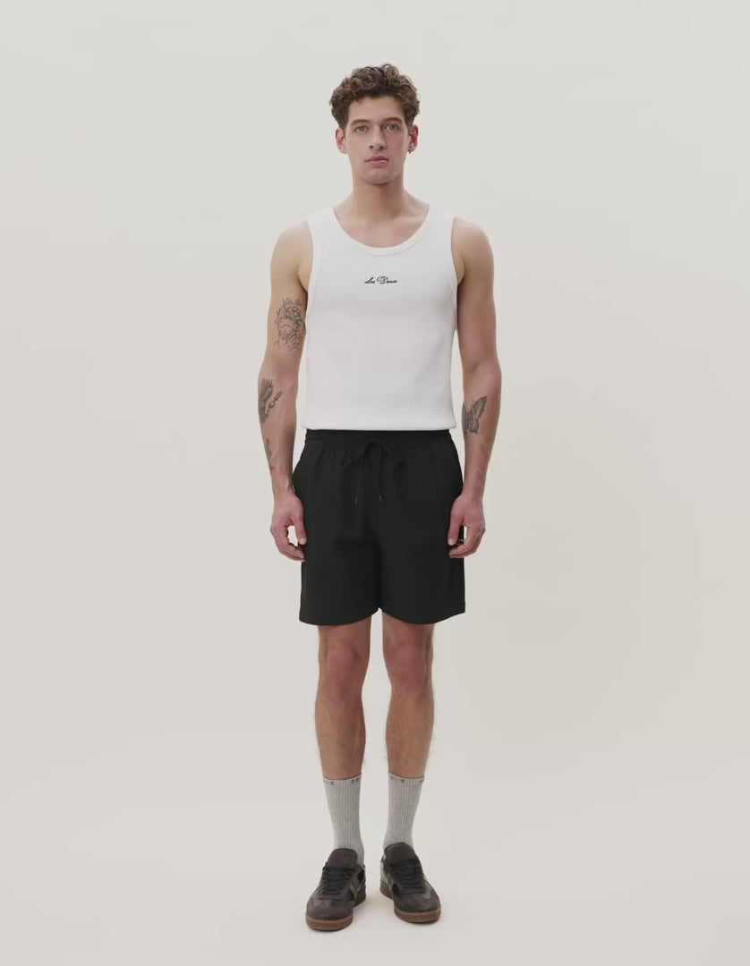 LES DEUX – Short de bain Seersucker Noir