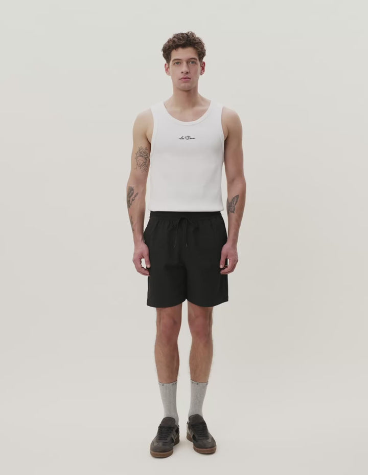 LES DEUX – Short de bain Seersucker Noir