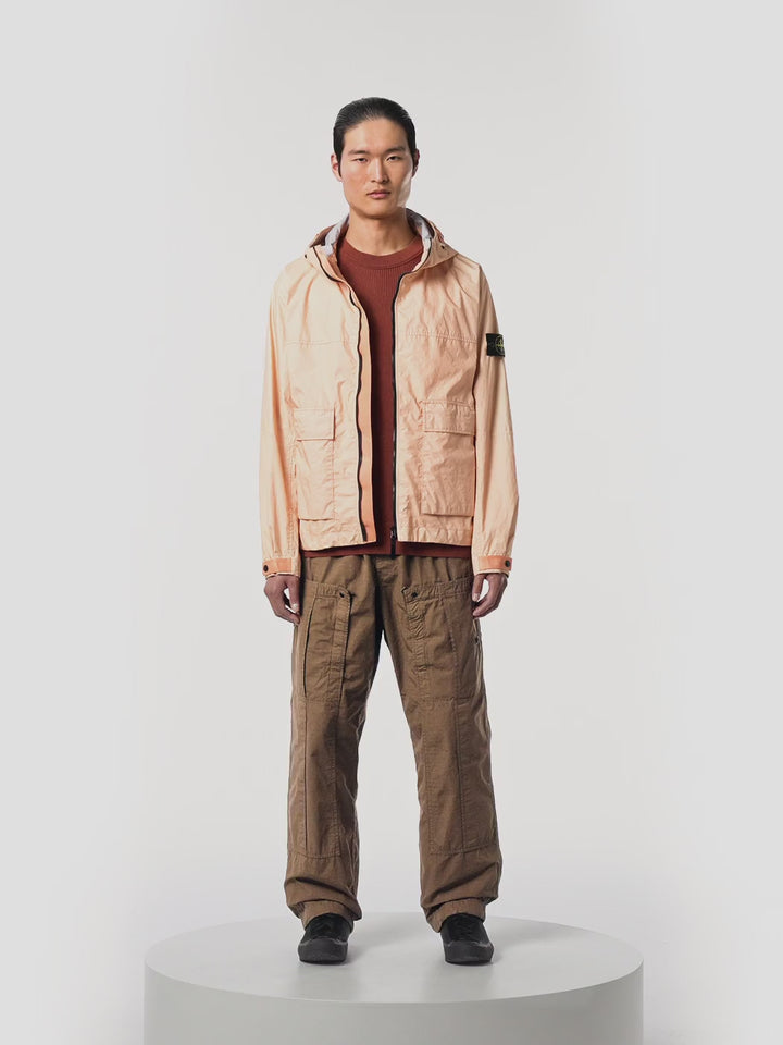 STONE ISLAND - Veste à capuche avec membrane imperméable Rose plâtre