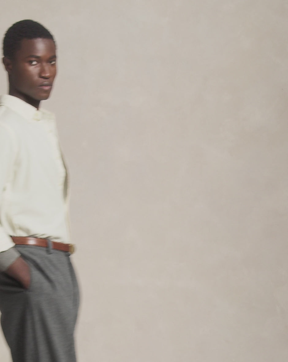 POLO RALPH LAUREN - Chemise ajustée en velours côtelé de coton Crème