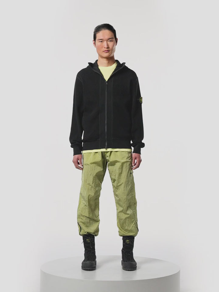 STONE ISLAND - Sweatshirt Zippé à Capuche Coupe Regular avec Poches Noir