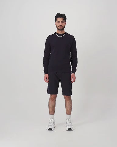 C.P. COMPANY - Men's Micro Lens Fleece Jogger Shorts Bleu nuit