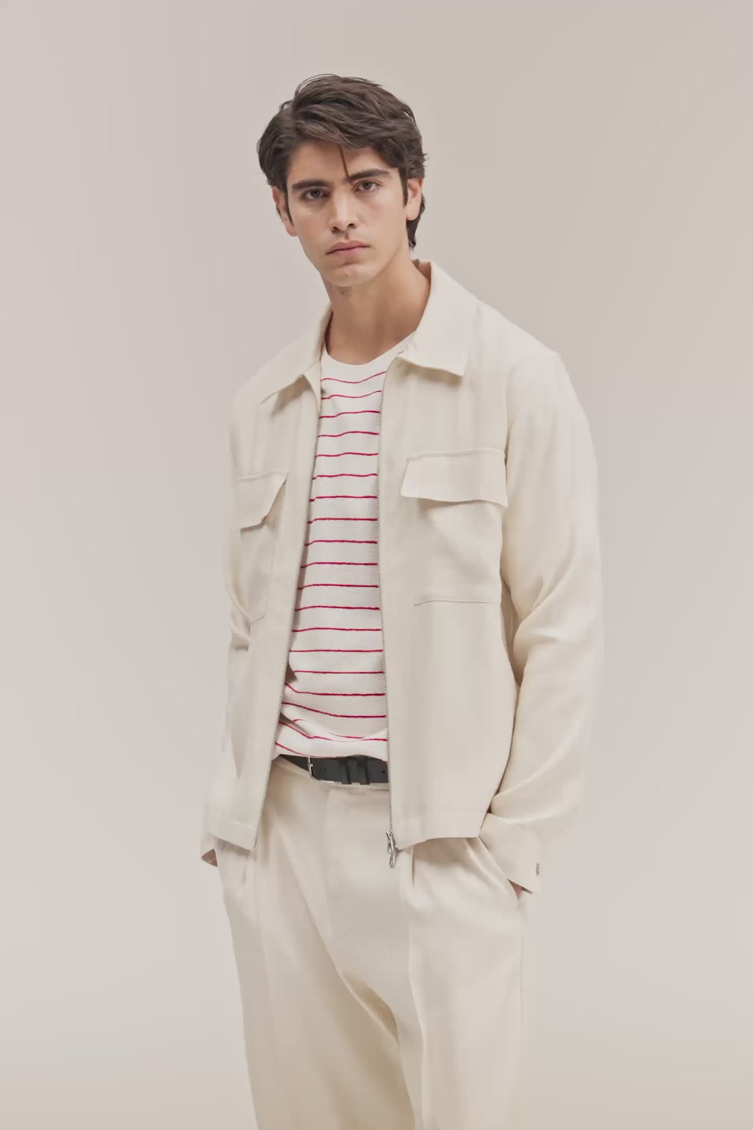 NN. 07 - Veste Alban Mélange hybride de lin Ivoire