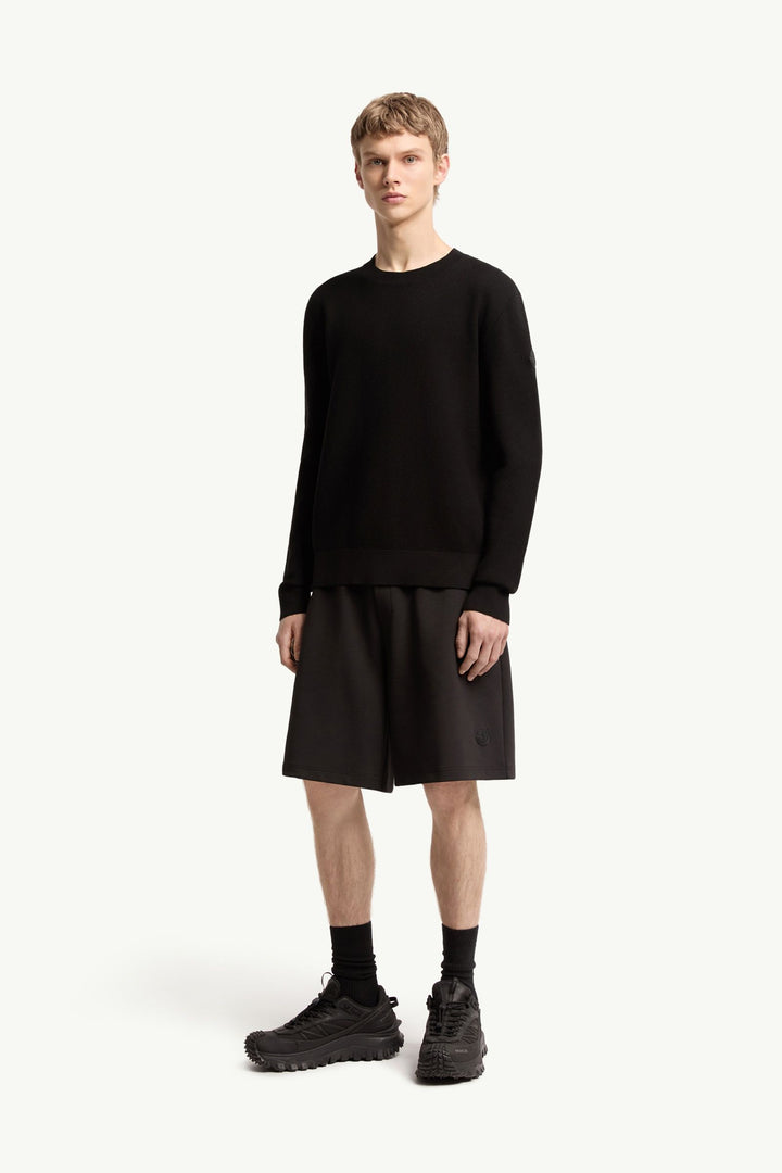 MONCLER – Pull en maille de coton Noir