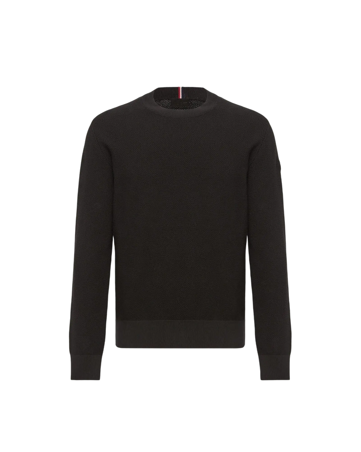 MONCLER – Pull en maille de coton Noir