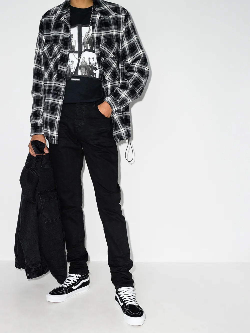PURPLE BRAND - Jean à Bords Francs Noir - Lothaire