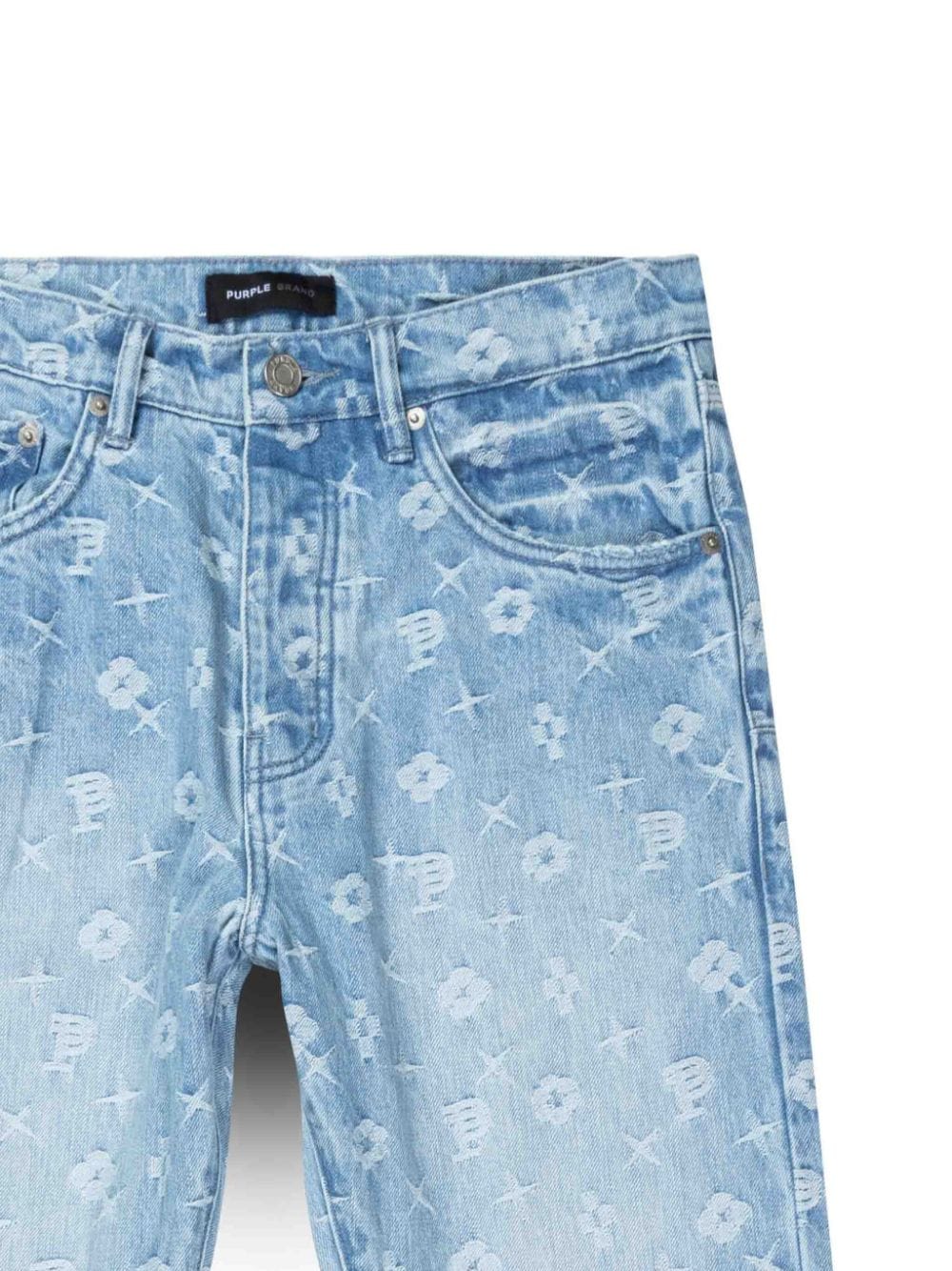 Purple Brand jean à motif monogrammé p005 - mfli224 lt indigo bleu - Lothaire