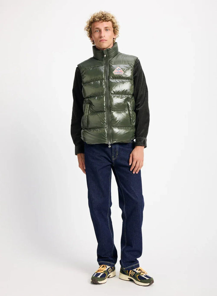 PYRENEX - Doudoune sans - manche unisexe John Deep vert khaki brillant HIVER 2025 - 2026 👍 - Lothaire