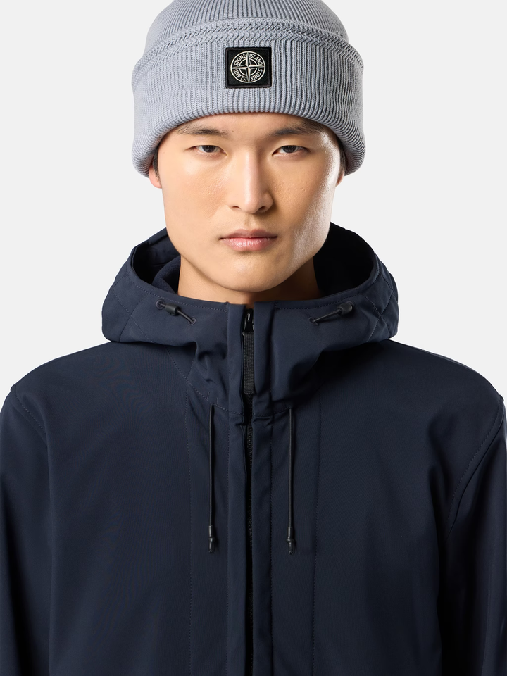 STONE ISLAND - Veste Soft Shell-R à capuche Bleu marine