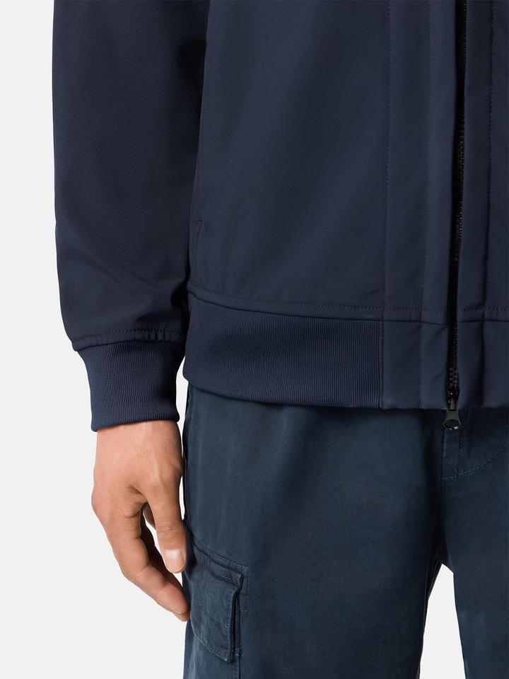 STONE ISLAND - Veste Soft Shell-R à capuche Bleu marine