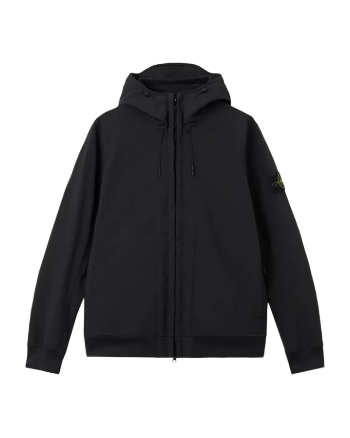 STONE ISLAND - Veste à capuche Soft Shell-R E.Dye® Technology Noir