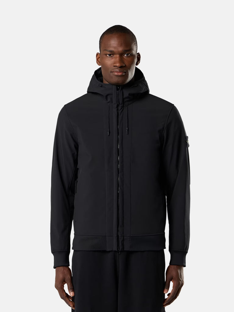 STONE ISLAND - Veste à capuche Soft Shell-R E.Dye® Technology Noir